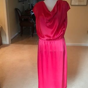 St. John liquid satin coral dress size 10